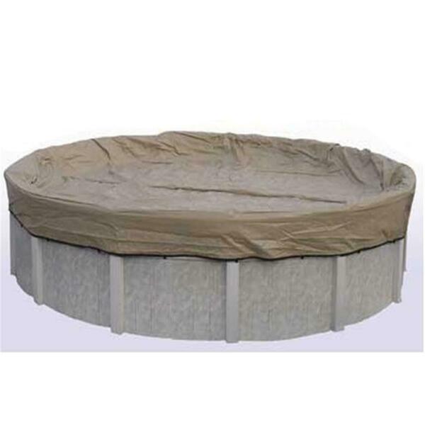 Superjock 18 ft. Black & Tan Round Above Ground Winter Pool Cover, 20 Year SU2634752